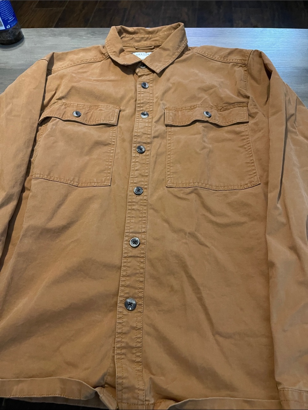 #A318 Denim & Flower Men's Lightweight Shirt Jacket - Brown Tan
